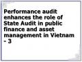 Performance audit enhances the role of State Audit in public finance and asset management in Vietnam - 3