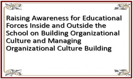Raising Awareness for Educational Forces Inside and Outside the School on Building Organizational Culture and Managing Organizational Culture Building
