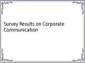 Survey Results on Corporate Communication