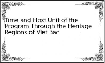 Time and Host Unit of the Program "Through the Heritage Regions of Viet Bac"