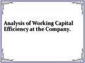 Analysis of Working Capital Efficiency at the Company.
