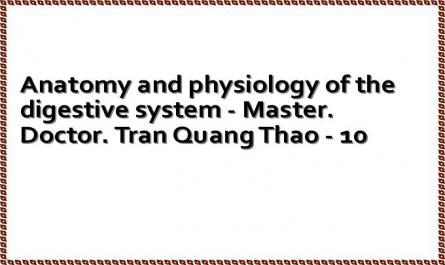 Anatomy and physiology of the digestive system - Master. Doctor. Tran Quang Thao - 10