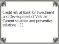 Credit risk at Bank for Investment and Development of Vietnam: Current situation and preventive solutions - 11