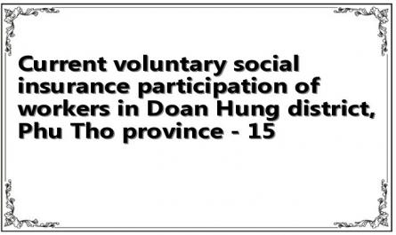 Current voluntary social insurance participation of workers in Doan Hung district, Phu Tho province - 15