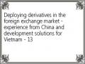 Deploying derivatives in the foreign exchange market - experience from China and development solutions for Vietnam - 13