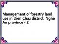 Management of forestry land use in Dien Chau district, Nghe An province - 2