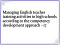 Managing English teacher training activities in high schools according to the competency development approach - 17