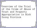 Overview of the Trial of the Crime of Abuse of Trust and Property Appropriation in Binh Duong Province