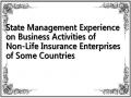 State Management Experience on Business Activities of Non-Life Insurance Enterprises of Some Countries