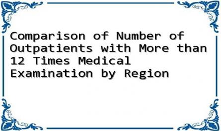 Comparison of Number of Outpatients with More than 12 Times Medical Examination by Region