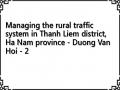 Managing the rural traffic system in Thanh Liem district, Ha Nam province - Duong Van Hoi - 2
