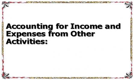 Accounting for Income and Expenses from Other Activities: