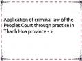 Application of criminal law of the Peoples Court through practice in Thanh Hoa province - 2