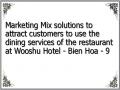 Marketing Mix solutions to attract customers to use the dining services of the restaurant at Wooshu Hotel - Bien Hoa - 9