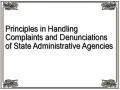 Principles in Handling Complaints and Denunciations of State Administrative Agencies