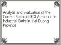 Analysis and Evaluation of the Current Status of FDI Attraction in Industrial Parks in Hai Duong Province