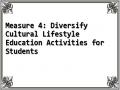 Measure 4: Diversify Cultural Lifestyle Education Activities for Students