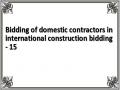 Bidding of domestic contractors in international construction bidding - 15