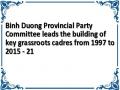 Binh Duong Provincial Party Committee leads the building of key grassroots cadres from 1997 to 2015 - 21
