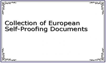 Collection of European Self-Proofing Documents
