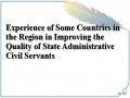 Experience of Some Countries in the Region in Improving the Quality of State Administrative Civil Servants