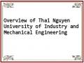 Overview of Thai Nguyen University of Industry and Mechanical Engineering