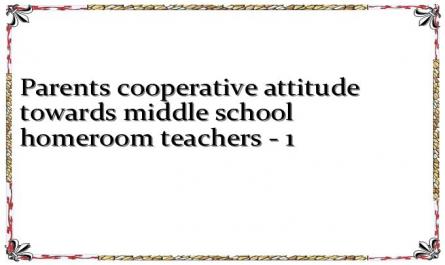 Parents cooperative attitude towards middle school homeroom teachers - 1