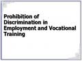 Prohibition of Discrimination in Employment and Vocational Training