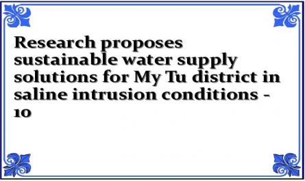 Research proposes sustainable water supply solutions for My Tu district in saline intrusion conditions - 10