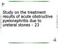 Study on the treatment results of acute obstructive pyelonephritis due to ureteral stones - 23