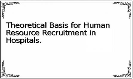 Theoretical Basis for Human Resource Recruitment in Hospitals.