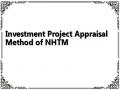 Investment Project Appraisal Method of NHTM