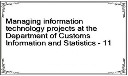 Managing information technology projects at the Department of Customs Information and Statistics - 11