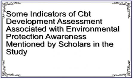 Some Indicators of Cbt Development Assessment Associated with Environmental Protection Awareness Mentioned by Scholars in the Study