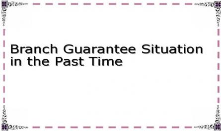Branch Guarantee Situation in the Past Time