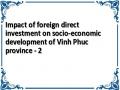 Impact of foreign direct investment on socio-economic development of Vinh Phuc province - 2