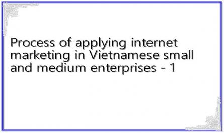 Process of applying internet marketing in Vietnamese small and medium enterprises - 1