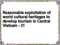 Reasonable exploitation of world cultural heritages to develop tourism in Central Vietnam - 31