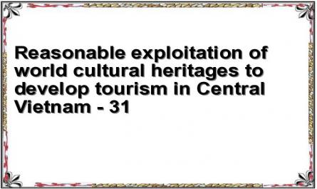 Reasonable exploitation of world cultural heritages to develop tourism in Central Vietnam - 31