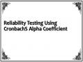 Reliability Testing Using CronbachS Alpha Coefficient