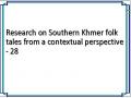 Research on Southern Khmer folk tales from a contextual perspective - 28