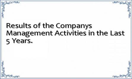 Results of the Companys Management Activities in the Last 5 Years.
