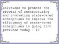 Solutions to promote the process of restructuring and innovating state-owned enterprises to improve the efficiency of state-owned enterprises in Quang Binh province today - 10