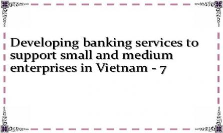 Developing banking services to support small and medium enterprises in Vietnam - 7