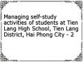 Managing self-study activities of students at Tien Lang High School, Tien Lang District, Hai Phong City - 2