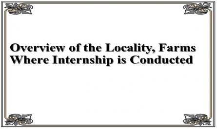 Overview of the Locality, Farms Where Internship is Conducted