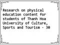 Research on physical education content for students of Thanh Hoa University of Culture, Sports and Tourism - 30