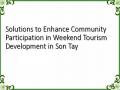 Solutions to Enhance Community Participation in Weekend Tourism Development in Son Tay