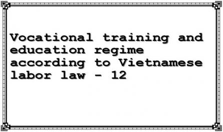 Vocational training and education regime according to Vietnamese labor law - 12