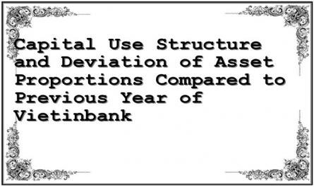 Capital Use Structure and Deviation of Asset Proportions Compared to Previous Year of Vietinbank